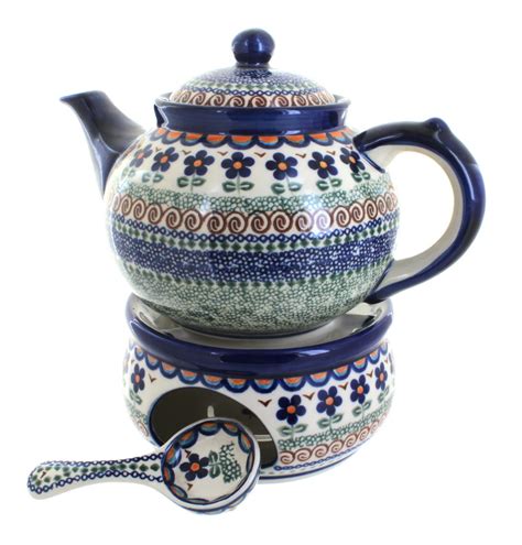 Large collections of teapot warmers at great bargain prices. Blue Rose Polish Pottery | Aztec Flower Teapot with Warmer ...