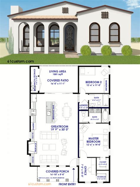Mission single story mediterranean spanish style house plans page european 40 homes for your inspiration in two versions 36347tx what is colonial spanish house plans capture the essence of mediterranean. small spanish contemporary house plan | 61custom | Spanish ...