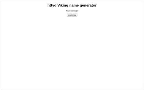 Httyd Viking Name Generator