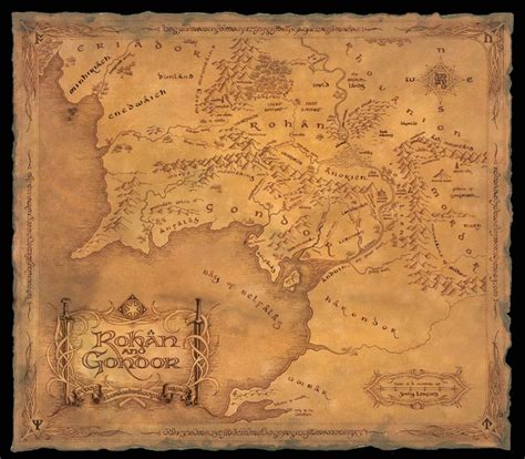 Map Of Rohan And Gondor Lord Of The Rings Middle Earth Map Map