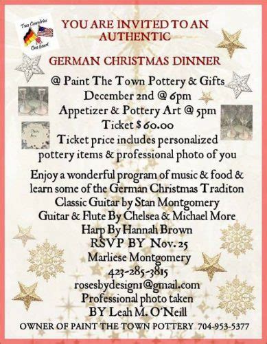 Bring the magic of german christmas into your home with this collection of german recipes and german traditions. 10th Annual German Christmas Dinner set for December 2