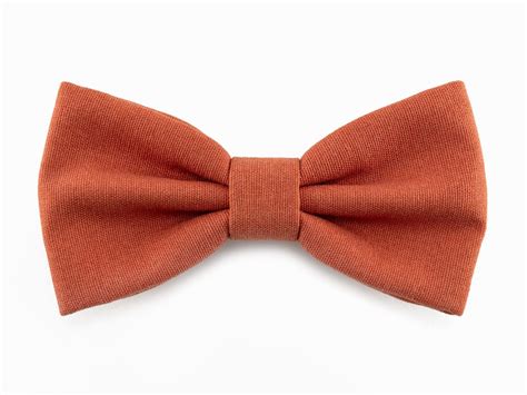 Burnt Orange Bow Tie For Men Fall Wedding Bow Tie Groomsmen Etsy