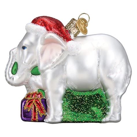 Fitzulas T Shop Old World Christmas White Elephant Ornament