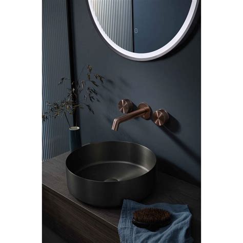 Jtp Evo Brushed Bronze Hole Wall Mounted Basin Mixer Abrz