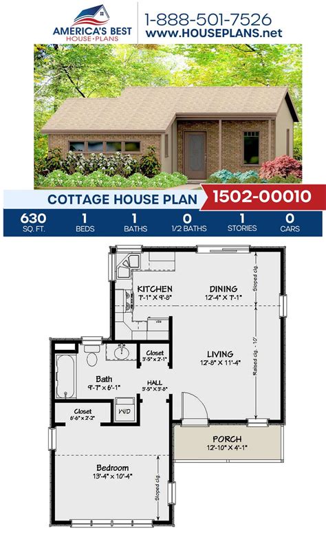 House Plan 1502 00003 Cottage Plan 400 Square Feet 1 Bedroom 1 08d