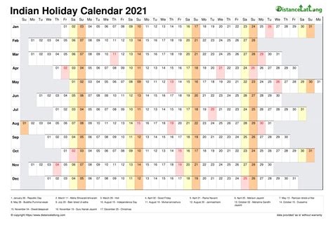 National except ka, kl, ld, mn, py, tn & wb. Calendar horizontal column with holiday India 2021