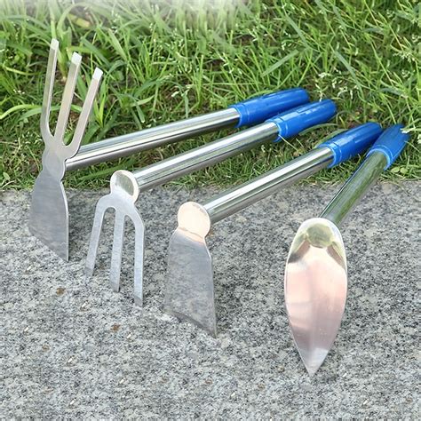 4pcsset Stainless Steel Gardening Hoe Small Digging Hoe Outdoor Farm