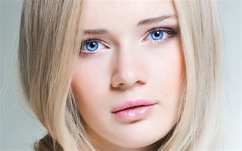 Hd Wallpaper Womens Pink Lipstick Lana Rhoades Model Face Blue