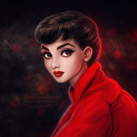 Audrey In Red By Daekazu On Deviantart Audrey Hepburn Art Audrey