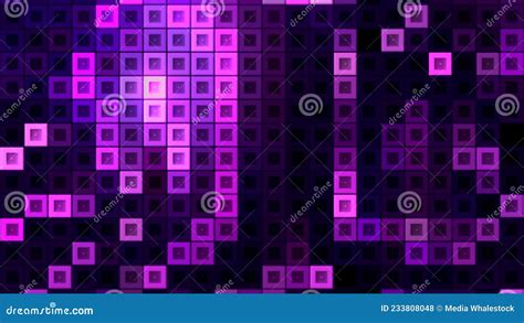 Retro Tetris With Glowing Squares Motion Background With Neon Squares