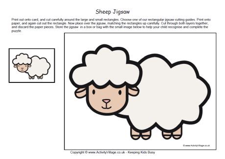 Free printable sheep template sheep template sheep crafts. Printable Jigsaw - Sheep