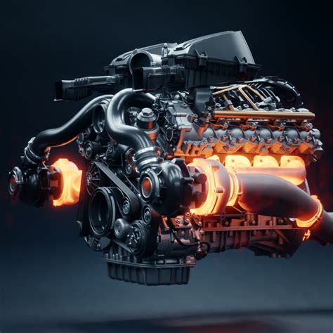 Artstation 沸腾v8，wanoco 4d Engineering V8 Engine Amg Engine