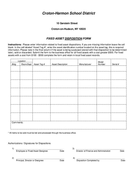 Fillable Online Fixed Asset Disposition Fill In Form Fax Email Print