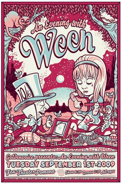 Ween 2009 Ca Music Concert Posters Concert Poster Design Vintage
