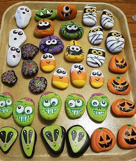 20 Ideas For Halloween Painted Rocks Halloween Rocks Rock Painting