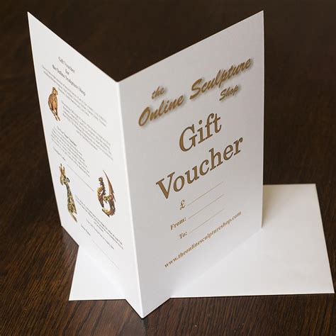 Gift card code is not needed. Gift Voucher for the Online Sculpture Shop