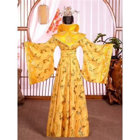 Red Gold Chinese Traditional Classical Empress Dresses For Women Girls