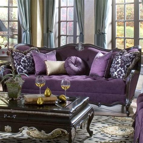 Lavelle Tufted Sofa Purple Furniture Purple Couch Tufted Sofa