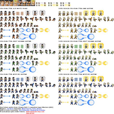 The Spriters Resource Full Sheet View Dragon Ball Customs Gohan