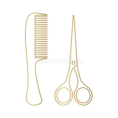 Golden Scissors Comb Stock Illustrations 195 Golden Scissors Comb