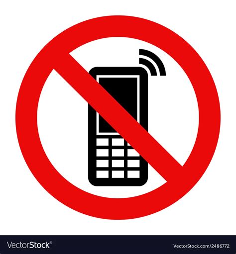 Mobile Phone Prohibited Royalty Free Vector Image