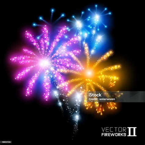 Wonderful Vector Fireworks Stock Illustration Download Image Now