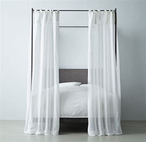 Canopy bed ideas can make you fall in love with your bedroom again. Sheer Linen-Cotton Canopy Sheers (Set of 2) | Iron canopy ...