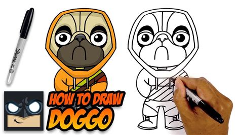 How To Draw Fortnite Doggo Step By Step Youtube