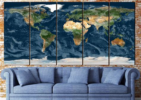 World Map Wall Arttopographical World Maptopographical Maplarge