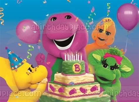 Barney Happy Birthday Baby Bop Bj Riff And A Cake Edible Cake Topper I