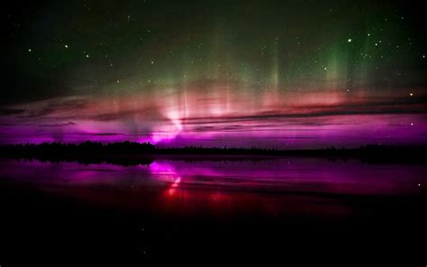 Hd Wallpaper Aurora Borealis Northern Lights Reflection Colorful Hd