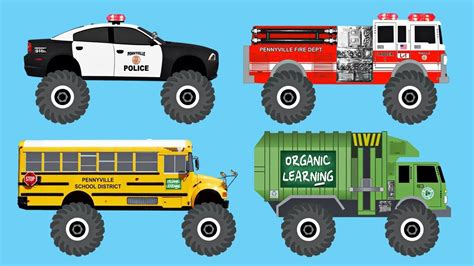 Learn 50 Awesome Monster Trucks Organic Learning Fun And Educational