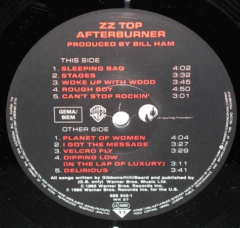 Zz Top Afterburner Tex Mex Blues Rock 12 Lp Vinyl Album