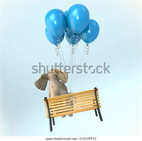 Elephant Sitting On Bench Flying Stockillusztráció 151939973 Shutterstock