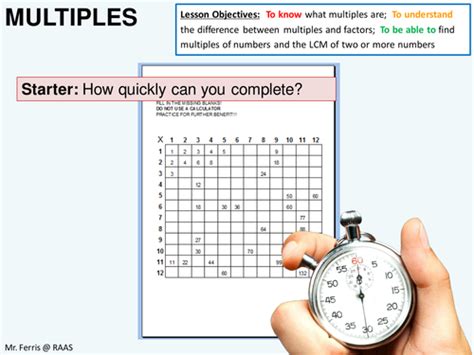 Number Multiples And Lowest Common Multiple Lcm Ppt By Ajf43