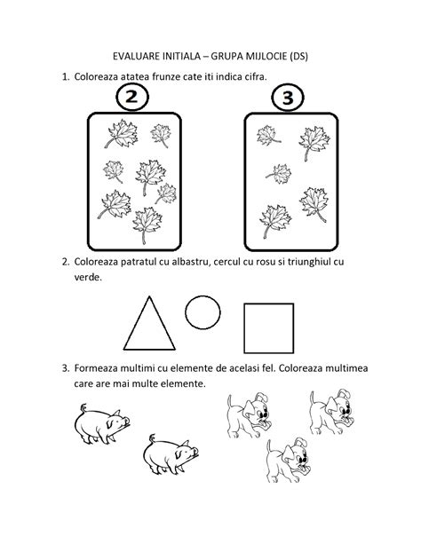 Fise De Evaluare Initiala Grupa Mijlocie Ds Dlc Dos Fise De