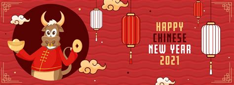 Premium Vector 2021 Happy Chinese New Year Header Or Banner Design