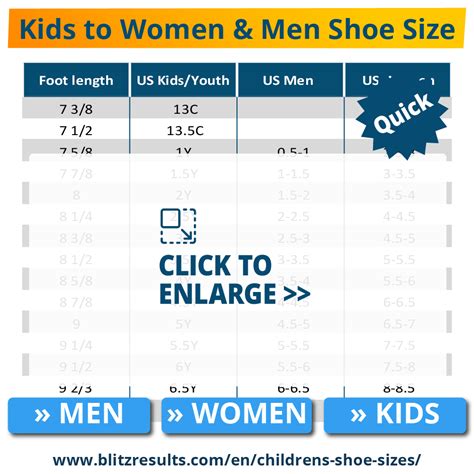 Women S Shoe Size Chart To Youth