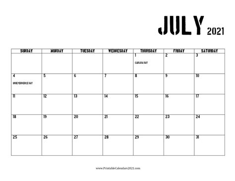 All calendar templates are free, blank, printable and fully editable! 45+ July 2021 Calendar Printable, July 2021 Calendar PDF, Blank, Free
