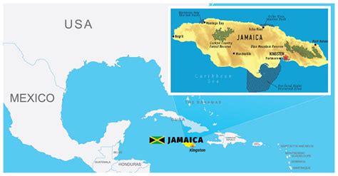 Map Of Us And Jamaica Us States Map