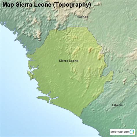 Stepmap Map Sierra Leone Topography Landkarte Für Sierra Leone