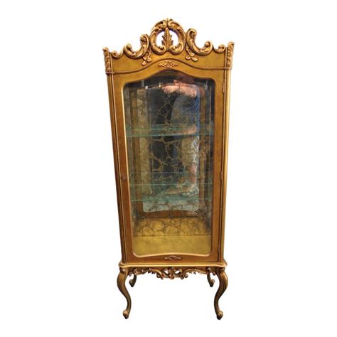 Let kloter farms help you custom design your storage solution for your home. French Style Carved Gold Curio Cabinet | Chairish