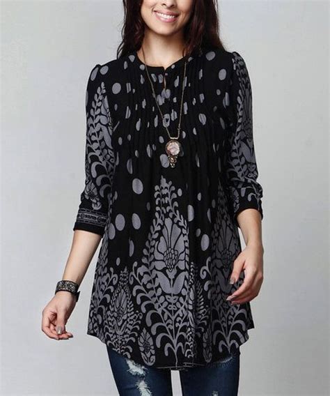 Zulily Something Special Every Day Tunic Black And Grey Plus Size