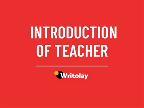 Letter of Introduction for Teachers - 6 Sample Formats