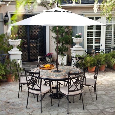 Wrought Iron Patio Table With Umbrella Hole Patios Home Design