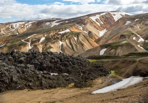 Volcanic Mountains Of Landmannalaugar In Fjallabak Nature Reserve