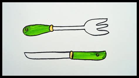 You can find it in this site. How To Draw Knife And Fork || Drawing For Kids || Coloring ...
