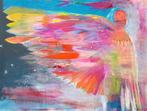 Large Colorful Abstract Angel Painting On Canvas Feel The Power Of