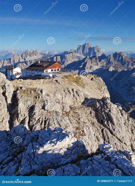Mountain At Summer Top Of Lagazuoi Dolomites Italy Stock Image