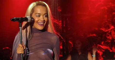 Rita Ora Goes BRALESS In Racy Outfit As She Stuns On Stage For Los